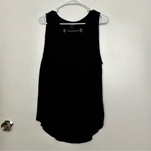 Torrid Black Tank with silver chain detail at neck. Size 1X